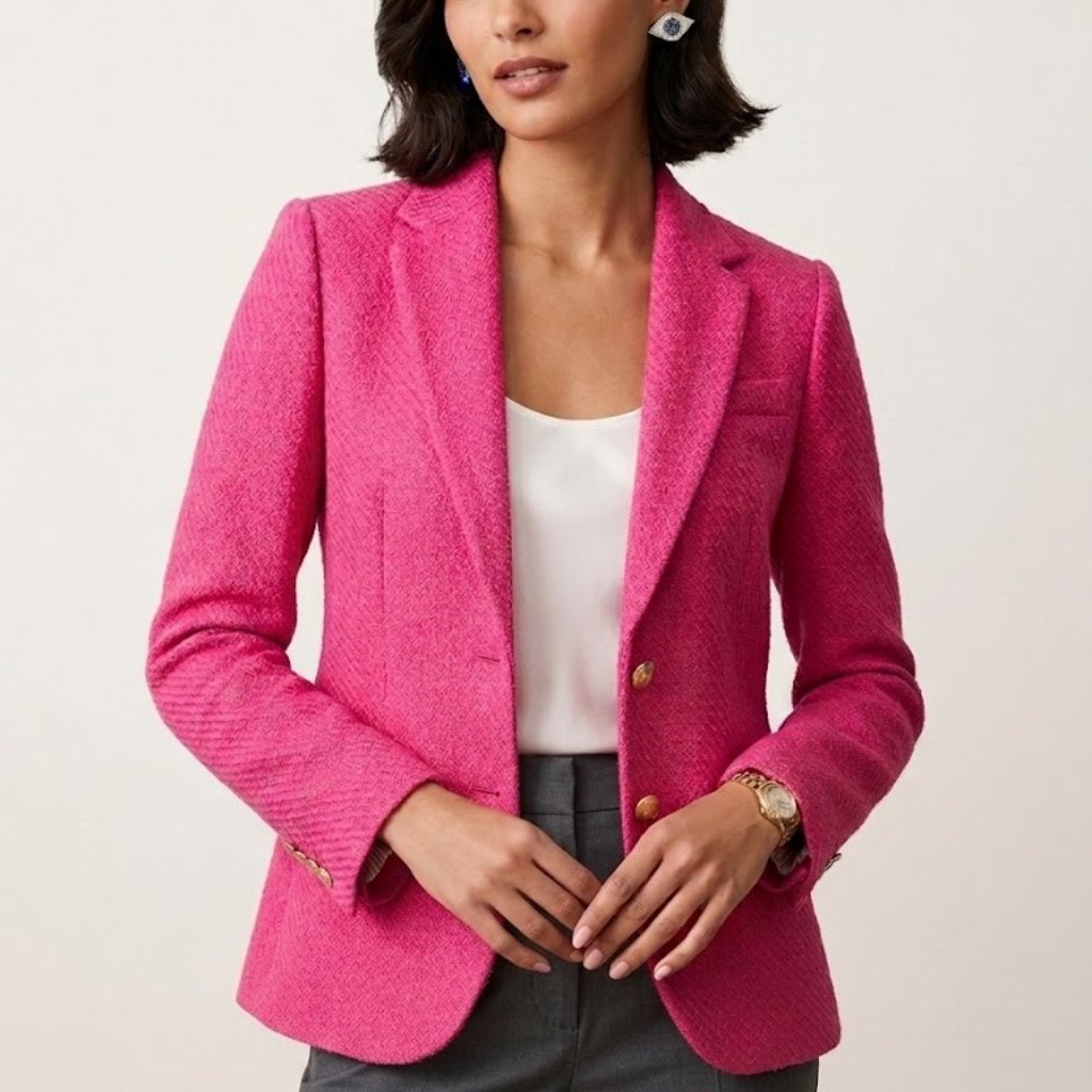 J. Crew Women's Tweed Schoolboy Blazer In Sweet Fuchsia Tweed Size 14 Nwt $218